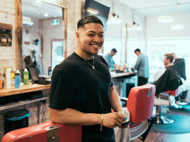 Barber at work